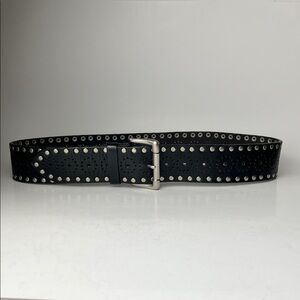 Express Genuine Leather Black Studded Belt Women’s Size Medium